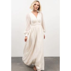 NWT Baltic Born Off-white Juliette Shimmer Maxi Dress, size XL
